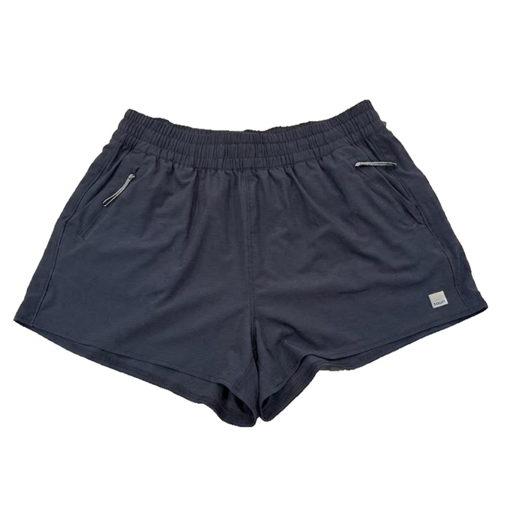 Vuori Women Activewear Shorts Medium Blue Gray Dash Zipper 3" Inseam
